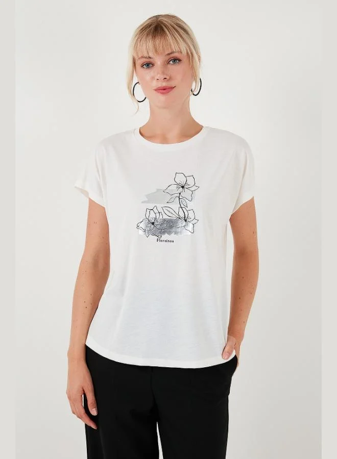 Lela Lela Printed Crew Neck Regular Fit T-Shirt Women's T-Shirt 6671005