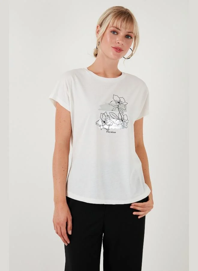 Lela Lela Printed Crew Neck Regular Fit T-Shirt Women's T-Shirt 6671005