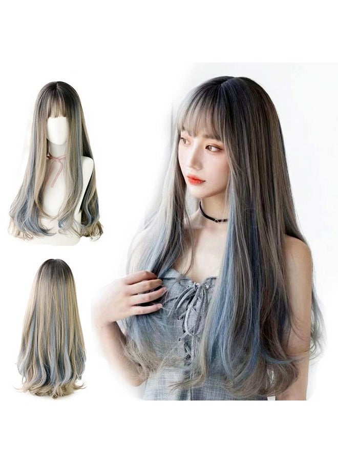 Long Black Wig With Bangs Natural Hair Wig For Women Cosplay Wig (Blonde) - pzsku/Z5AA781336E425BD739CAZ/45/_/1696663261/14db50c8-51ea-494b-b413-a00fcfe9a216