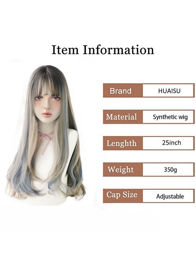 Long Black Wig With Bangs Natural Hair Wig For Women Cosplay Wig (Blonde) - pzsku/Z5AA781336E425BD739CAZ/45/_/1696663271/b554c5d5-e8cc-4974-a94a-678e9f5cbe81