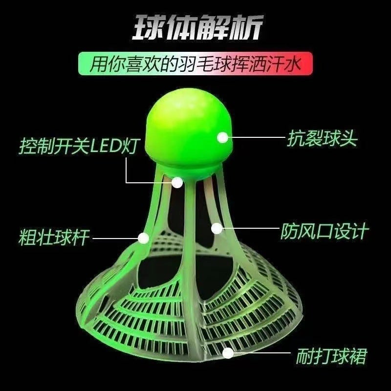 Badminton Ball Luminous Badminton Luminous Night With Lights Night Bright Windproof Nylon Badminton - Image 3