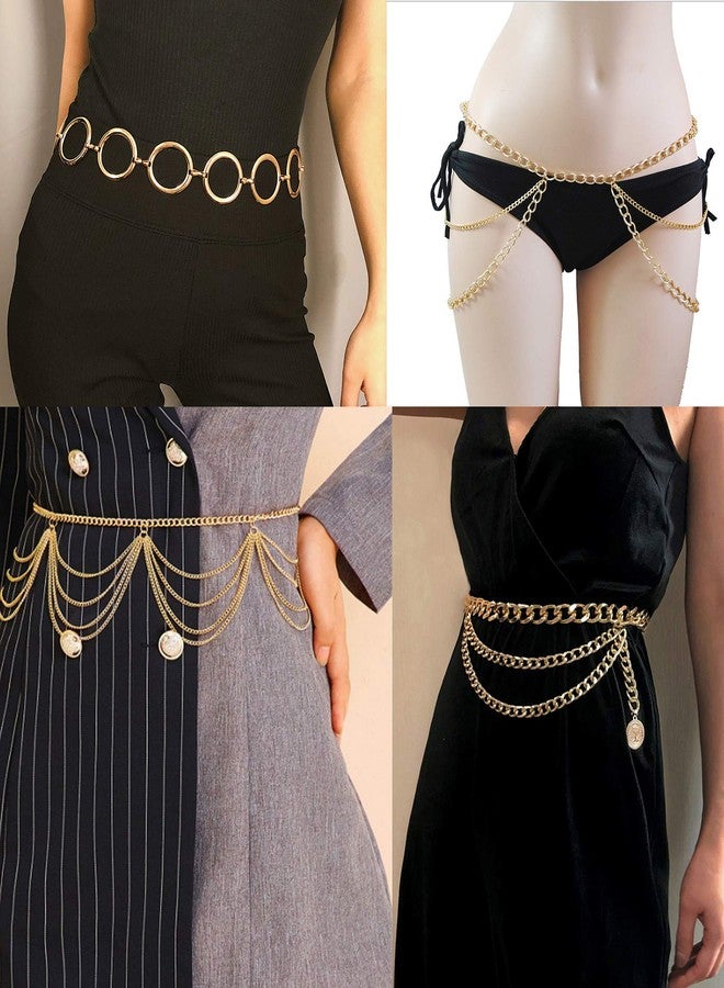 تورنيتو حزام خصر تورنيتو متعدد الطبقات مكون من 6 قطع، مصنوع من حلقات معدنية متداخلة، مزين بشرابات، مناسب للبطن والفخذين والوركين، حزام جانبي للبنطلون للنساء - Image 2