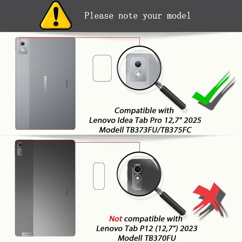 ProElite غطاء لجهاز Lenovo Idea Tab Pro بحجم 12.7 بوصة 2025، غطاء ذكي قابل للطي من Deer لجهاز Lenovo Idea Tab Pro بحجم 12.7 بوصة مع حامل قلم، أسود - Image 2