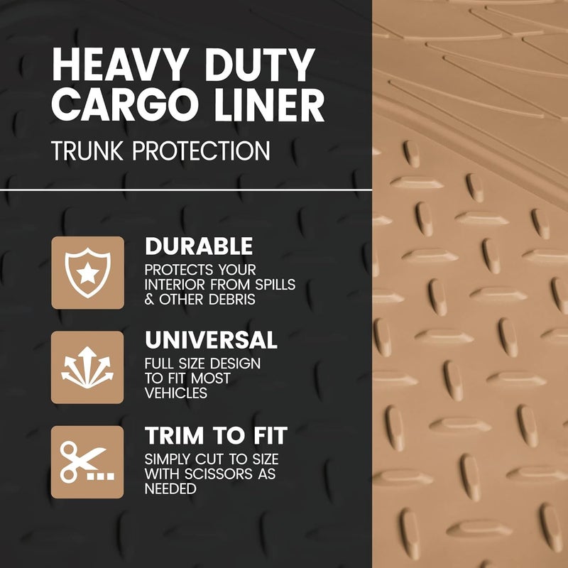 BDK Heavy Duty Beige Cargo Liner Floor Mat - Image 2