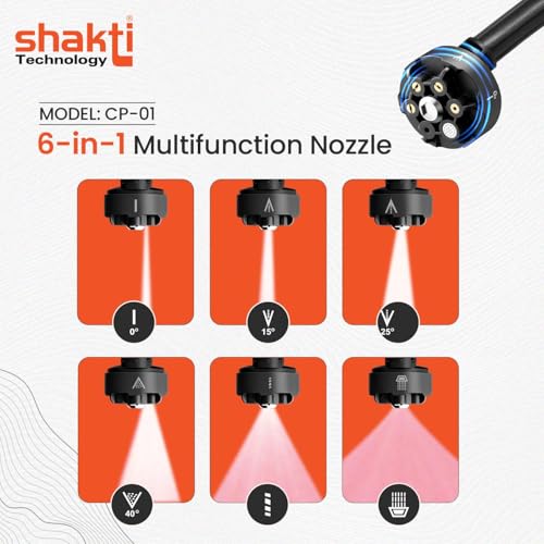 Shakti Technology CP_01 Wireless Car Washer High Pressure Gun Cordless Portable 48V - 12000mAh High Pressure Water Gun for Car & Bike Wash, Adjustable Nozzle, 5M Hose Pipe, Double Battery Included - Image 5