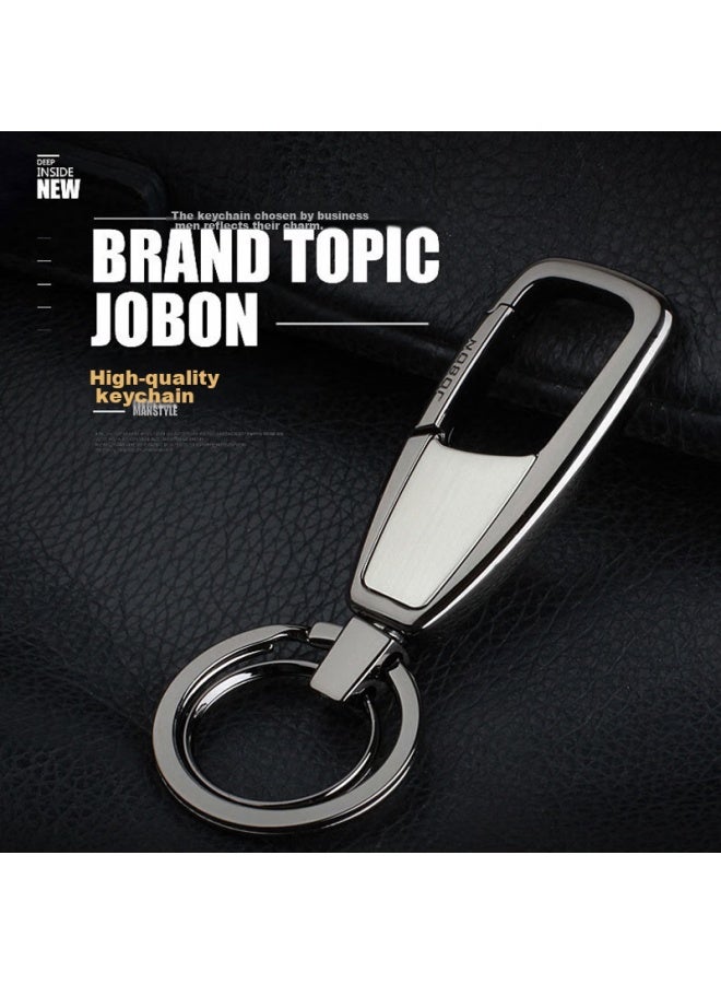 Ornaments Huashi Car Key Chain, Anti-loss Pendant, Metal High-end Key Ring, Waist Hook, Key Ornament, Black - Image 2