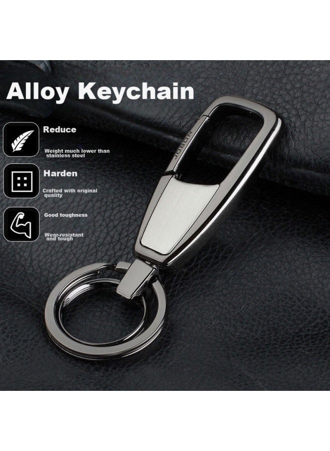 Ornaments Huashi Car Key Chain, Anti-loss Pendant, Metal High-end Key Ring, Waist Hook, Key Ornament, Black - Image 1