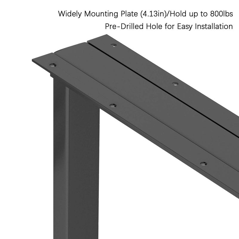Patavinity Metal Table Legs 28 inch Height x 17.7 inch Wide with Adjustable Protector Feet, Industrial & Rustic Style Heavy Duty Metal Furniture Legs for Desk/Table, (Bear Up to 800lb), Black, Set of 2 - Image 5