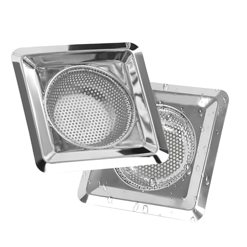 Hian Square Stainless Steel Kitchen Sink Strainer – Silver Perforated Drain Filter for Food Waste & Clog Prevention | Rust-Resistant, Easy to Clean, Fits Most Standard Sinks (Pack of 2) - Image 5