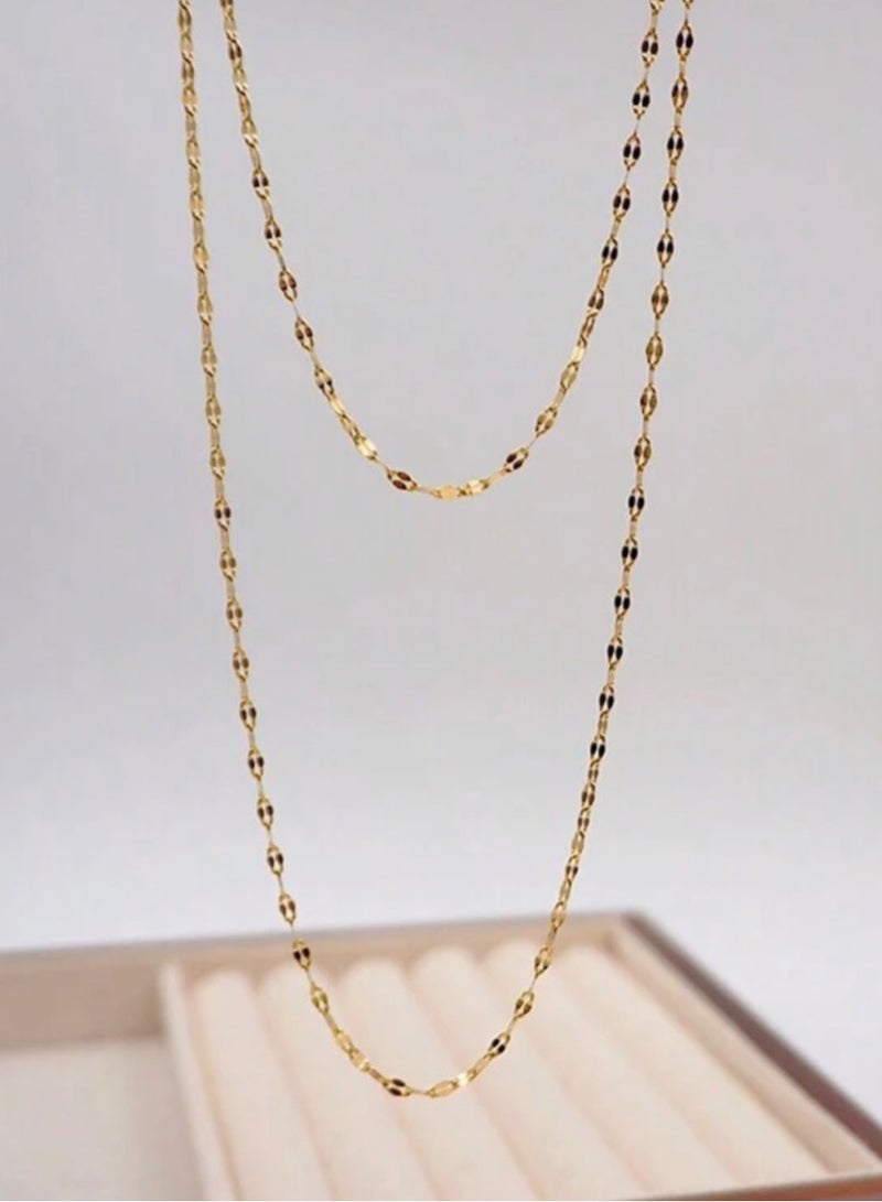 غولدماكس سلسال نسائي شبيه بالذهب مصنوع من الاستانلس ستيل المقاوم للصدأ مطلي عيار 18 - Image 3