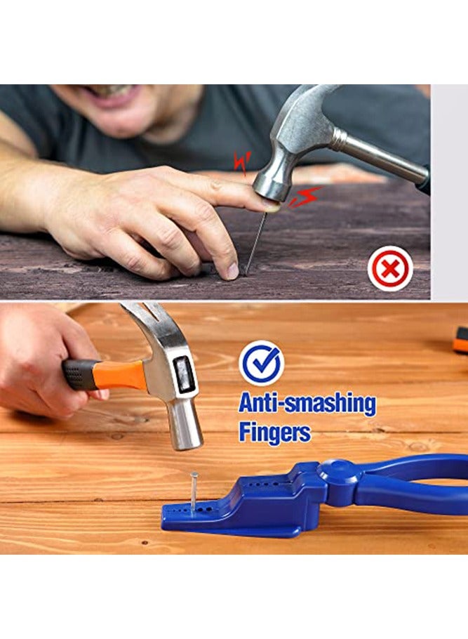 Fasola Nail Pliers, Hammering Nailing Holder Grooved Design for Safe Use in Home Holiday Decoration Outdoor Lighting(Blue) - Image 5
