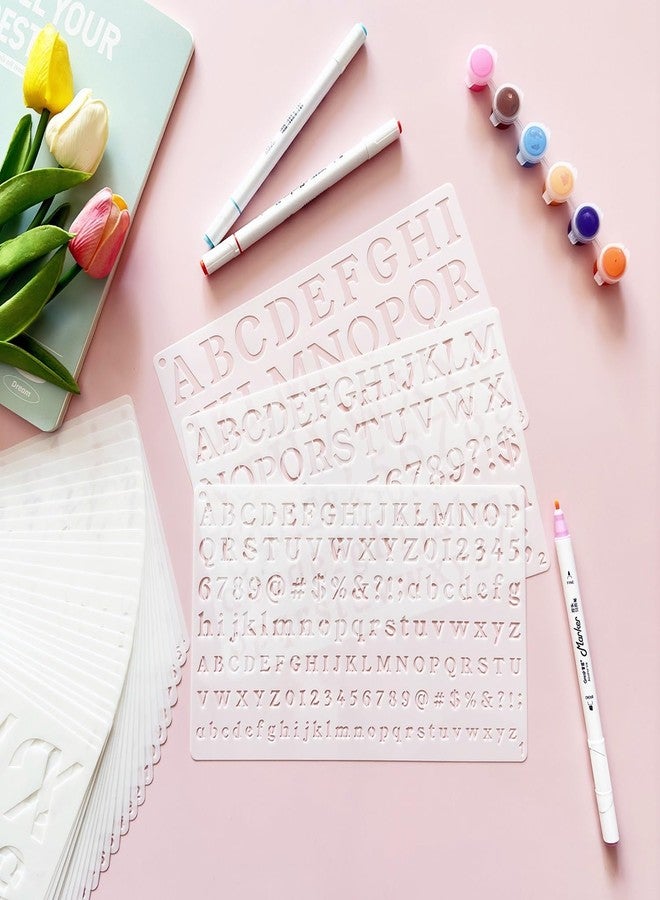 Duozea 1/3, 1/2, 3/4, 1, 2 Inch Letter Stencils for Painting, 28 Pack Reusable Plastic Alphabet and Number Stencils for Crafts Art Projects - Image 4