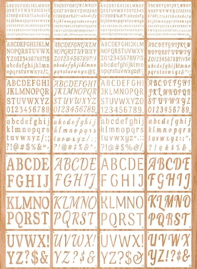 Duozea 1/3, 1/2, 3/4, 1, 2 Inch Letter Stencils for Painting, 28 Pack Reusable Plastic Alphabet and Number Stencils for Crafts Art Projects - Image 1