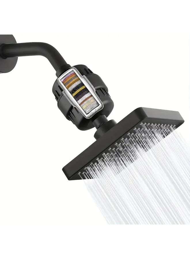 High Pressure Filtered Shower Head Set Silvery 15 Stage Hard Water Filtration - Image 1
