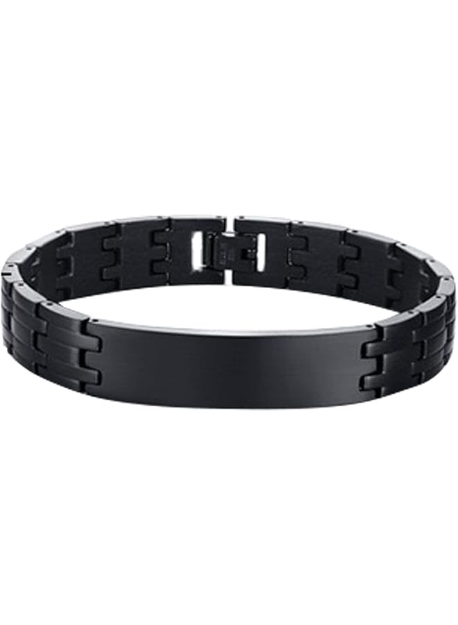 AC&L Black Metallic Steel Avant Garde Design Bracelet One Size - Image 1