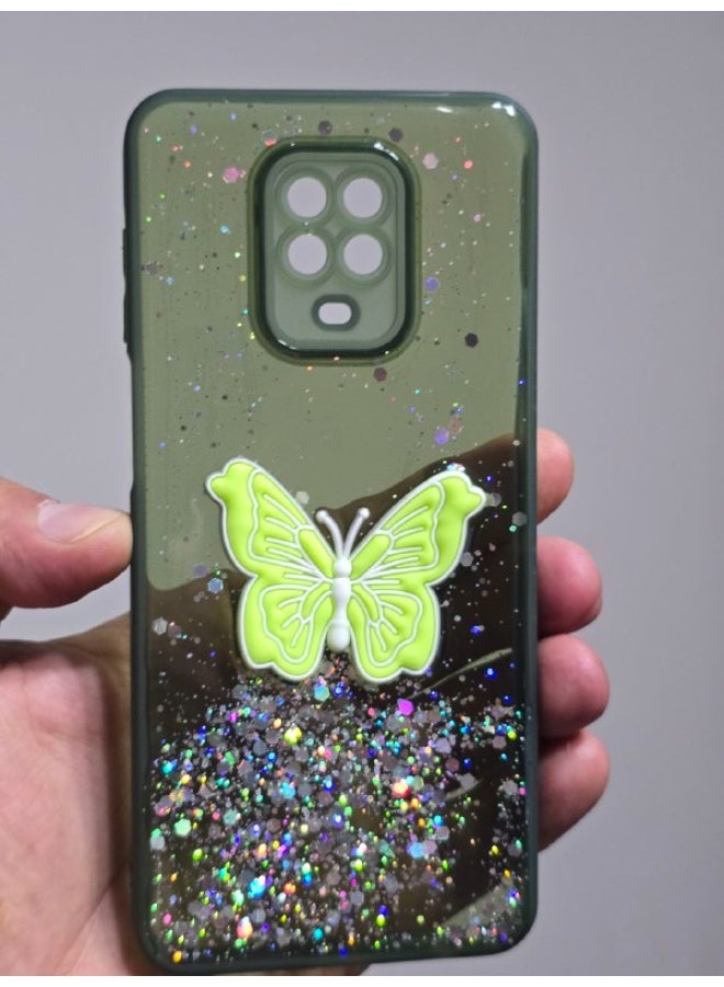 غطاء خلفي عليه فراشة متوافق مع هاتف شاومي ريدمي نوت 9 Pro - Image 1