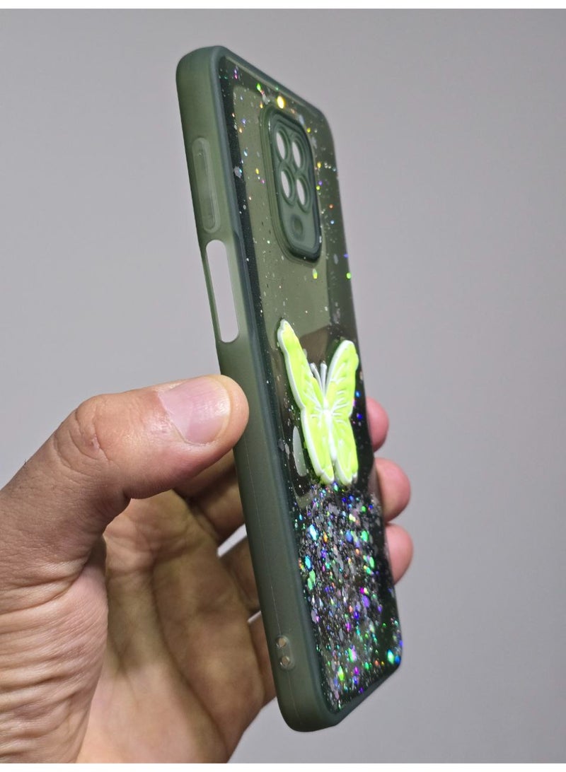 غطاء خلفي عليه فراشة متوافق مع هاتف شاومي ريدمي نوت 9 Pro - Image 2