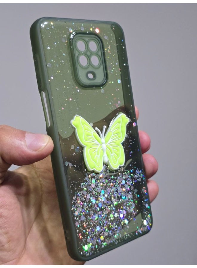 غطاء خلفي عليه فراشة متوافق مع هاتف شاومي ريدمي نوت 9 Pro - Image 3