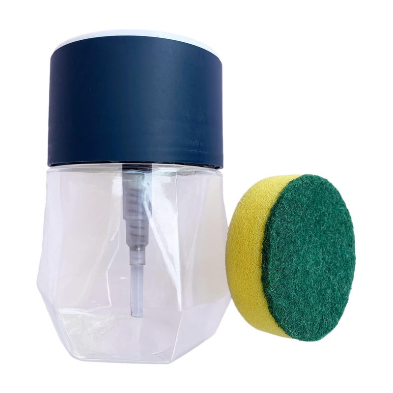 Homestic Round Pack of 3 Liquid Soap Dispenser for Kitchen | with Pump and 2 Sponge Scrubs | Plastic, Lightweight & Durable | Multipurpose Use, Ergonomic Design & Easy to Clean | Blue - Image 2