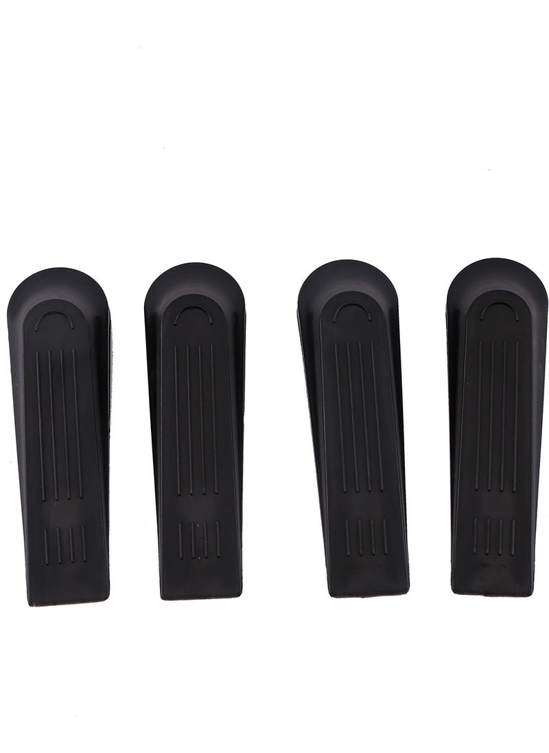 LAWAZIM - Plastic Door Stopper - 4-Piece - Durable Black Slanted Wedge with Non-Slip Base, Child and Pet-Safe - Ideal for Preventing Door Slamming, Suitable for Indoor and Outdoor Use, and All Floor Types - Image 1