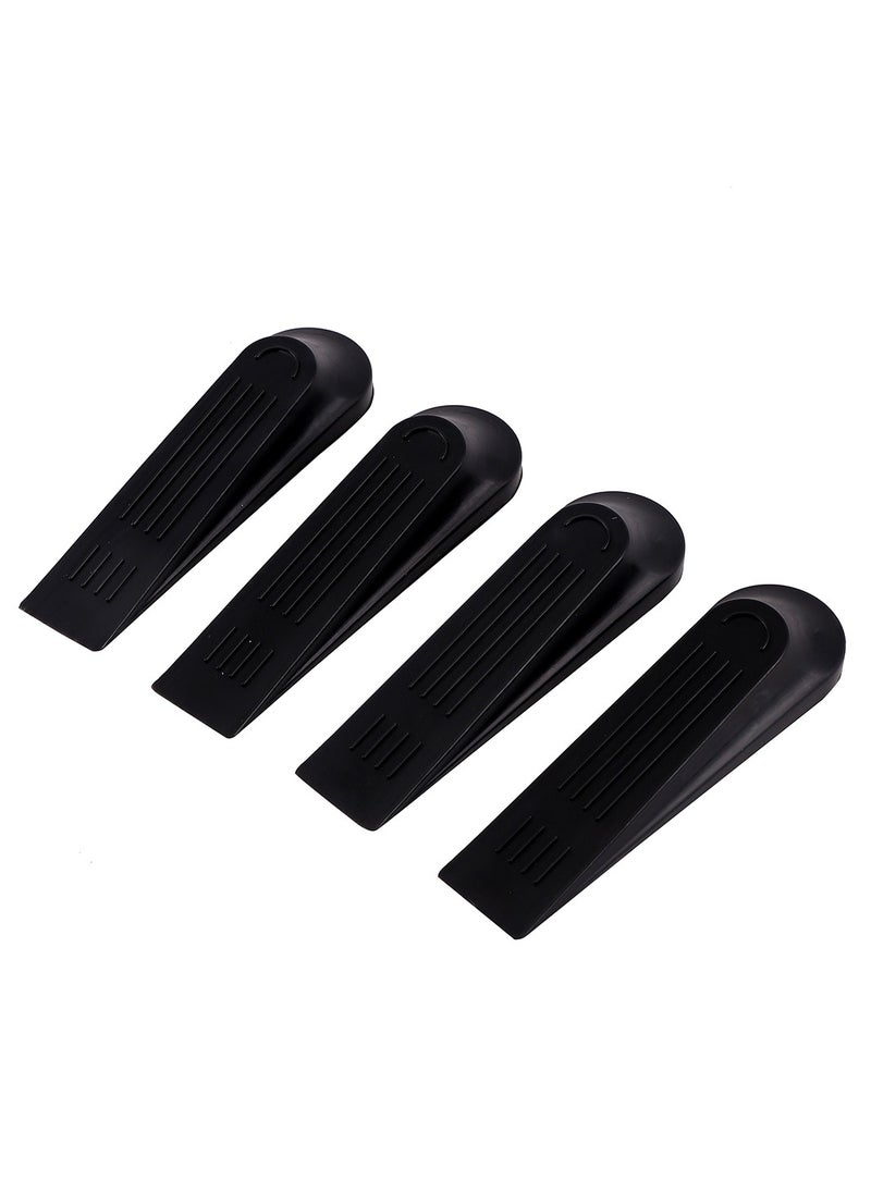 LAWAZIM - Plastic Door Stopper - 4-Piece - Durable Black Slanted Wedge with Non-Slip Base, Child and Pet-Safe - Ideal for Preventing Door Slamming, Suitable for Indoor and Outdoor Use, and All Floor Types - Image 1