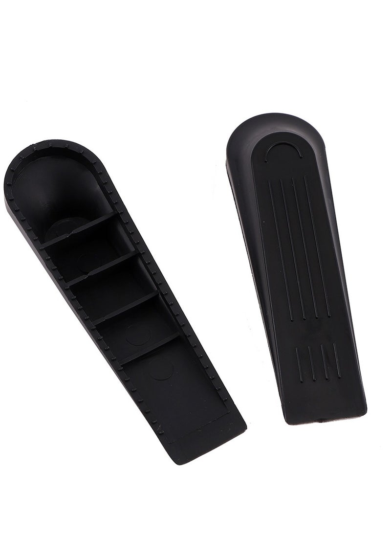 LAWAZIM - Plastic Door Stopper - 4-Piece - Durable Black Slanted Wedge with Non-Slip Base, Child and Pet-Safe - Ideal for Preventing Door Slamming, Suitable for Indoor and Outdoor Use, and All Floor Types - Image 1