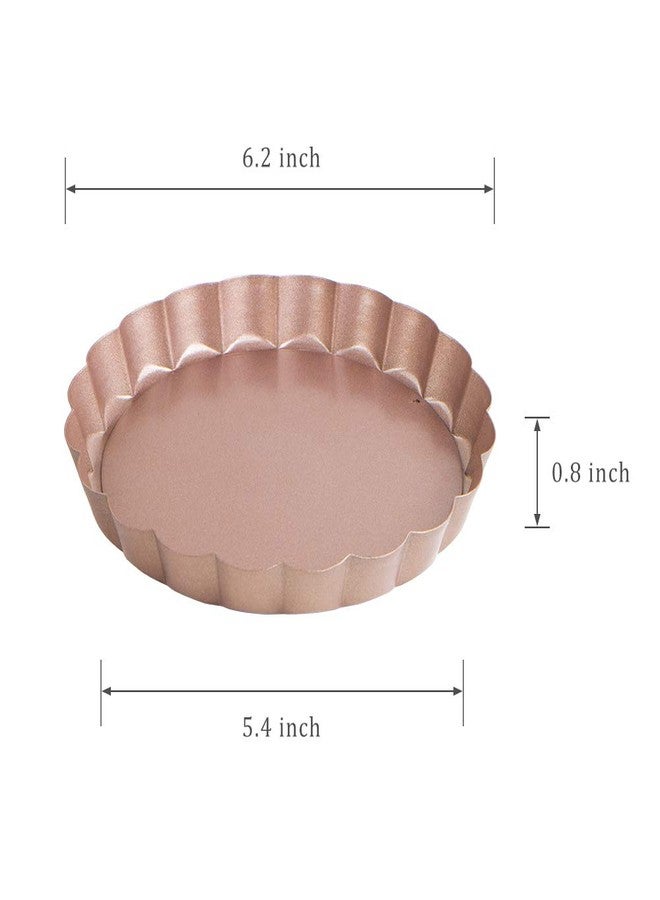 Webake Tartlet Molds 6 Inch Tart Pan with Removable Bottom Nonstick Round Pie Pan Quiche Baking Dish Pack of 2 for Pie, Cheesecake, Desserts - Image 2