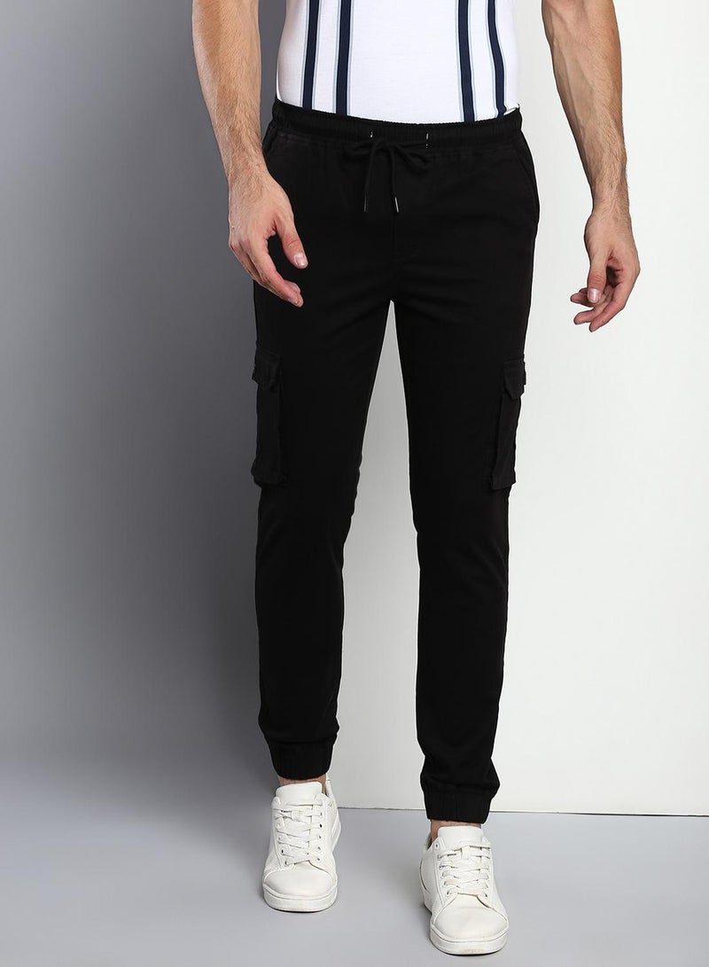 Dennis Lingo Men's Black Tapered Fit Cargo Trousers - Durable and Versatile  - Image 5