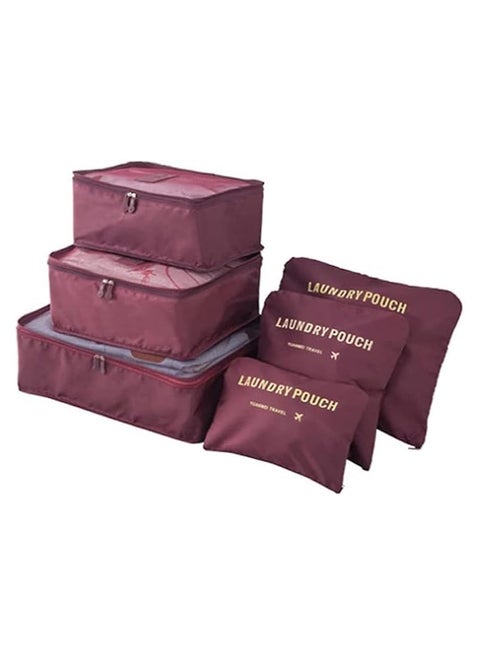 6 PCS Packing Cubes,Multi-functional Clothing Sorting Packages,Travel Carry On Luggage Organizers Storage Bags,Travel Packing Pouches (dark red)