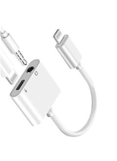 Apple MFi Certified Lightning to 3.5mm Headphones Dongle Jack Adapter for iPhone 2 in 1 Headphone Adapter and Aux Audio Adapter& Charger Cable Splitter Compatible with iPhone 12 11 XS XR X 8 7