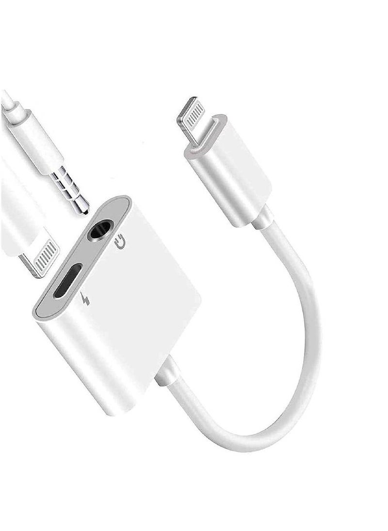 GENNEXT - Apple MFi Certified Lightning to 3.5mm Headphones Dongle Jack Adapter for iPhone 2 in 1 Headphone Adapter and Aux Audio Adapter& Charger Cable Splitter Compatible with iPhone 12 11 XS XR X 8 7 - Image 1
