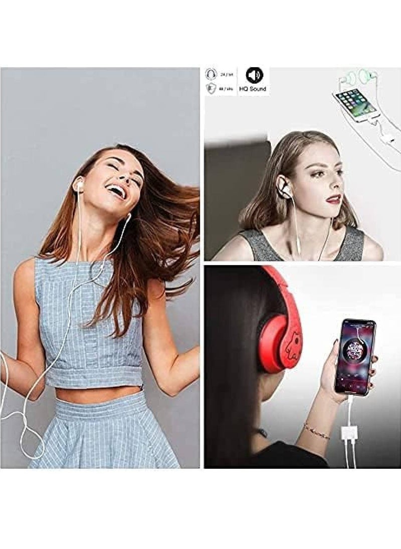 GENNEXT - Apple MFi Certified Lightning to 3.5mm Headphones Dongle Jack Adapter for iPhone 2 in 1 Headphone Adapter and Aux Audio Adapter& Charger Cable Splitter Compatible with iPhone 12 11 XS XR X 8 7 - Image 1