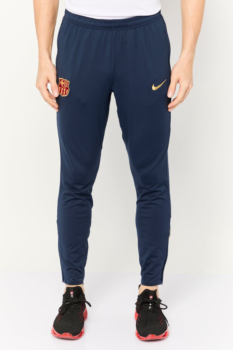 Nike Men Slim Fit Embroidered Fc Barcelona Football Pant, Navy - Image 1
