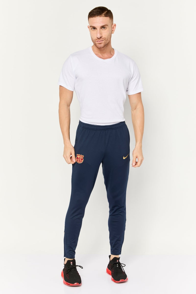 Nike Men Slim Fit Embroidered Fc Barcelona Football Pant, Navy - Image 3