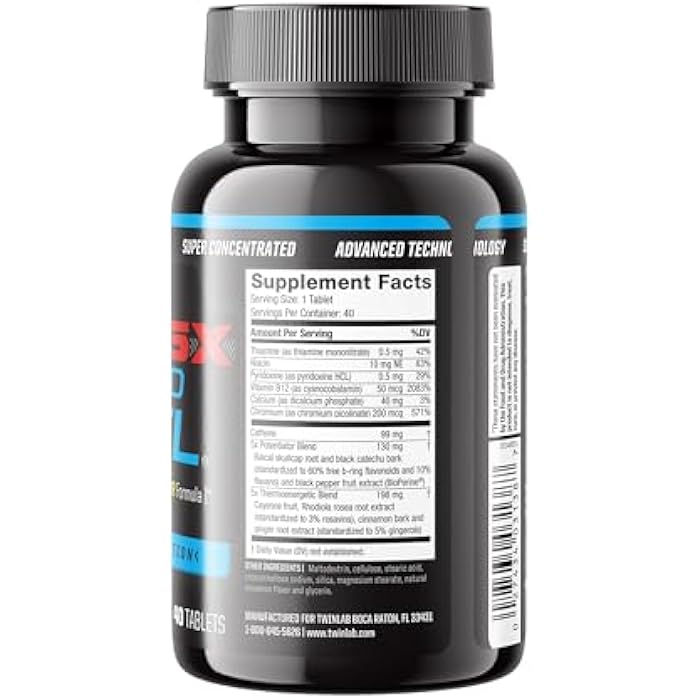 Twinlab Ripped Fuel - Endurance & Natural Energy Support - Made with Green Tea Extract, Vitamin B12, Caffeine & More - 40 Tablets - Image 2