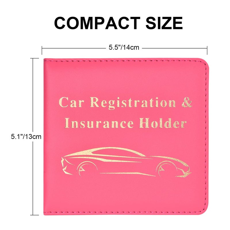 Cacturism Car Registration and Insurance Holder Vehicle Glove Box Car Organizer Men Women Wallet Accessories Case for Cards Essential Document Driver License Hot Pink - Image 4