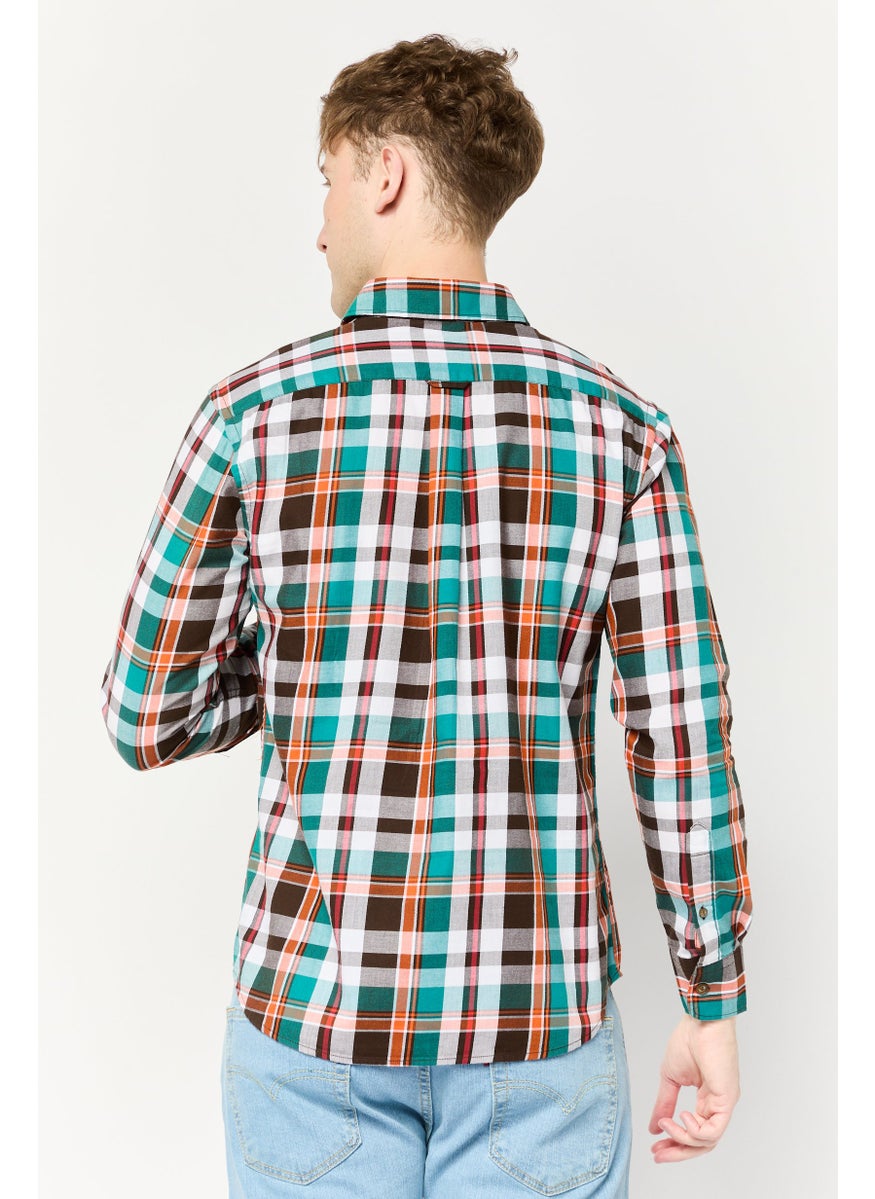 La Martina Men Tailored Fit Long Sleeves Embroidered Logo Casual Shirt, Multicolor  - Image 4