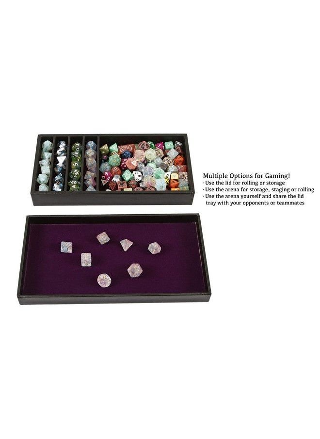 Forged Dice Co. Dice Battle Pit Dice Tray 2 Dice Trays In 1 With Staging Area Rolling Tray And Storage Compatible With Any Dice Game D&D And Rpg Gaming Purple  - Image 5