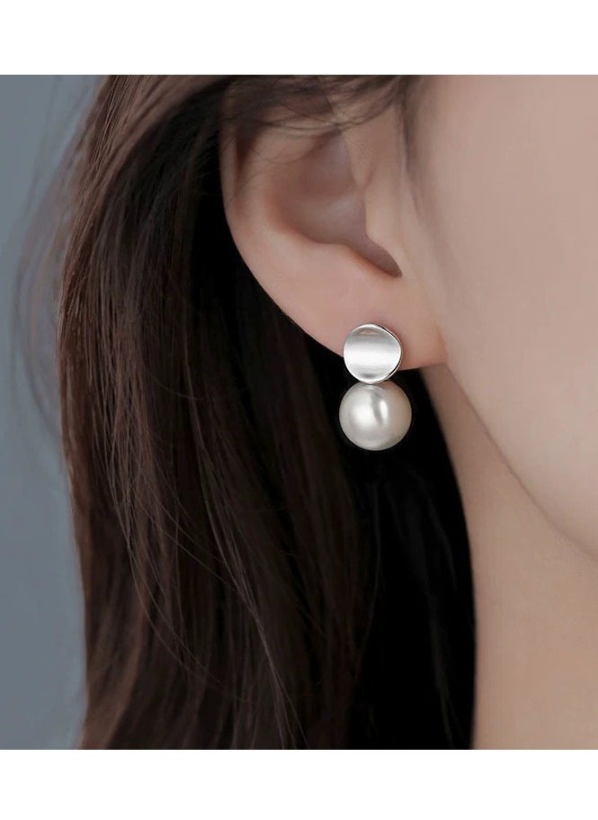 xozgdovg Curved pearl earrings small high-grade sense earring explosion light luxury women's earrings  - Image 3