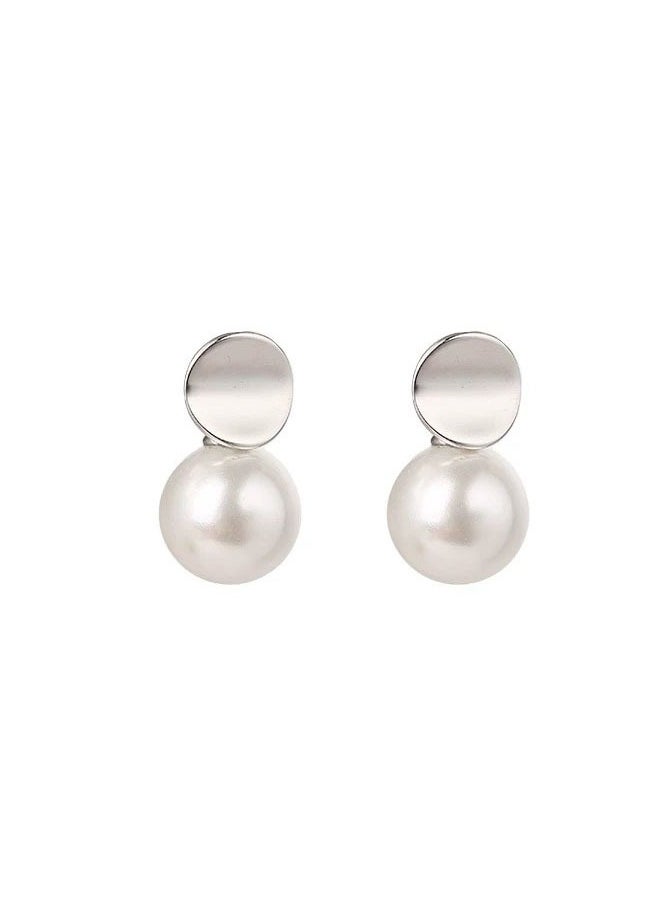 xozgdovg Curved pearl earrings small high-grade sense earring explosion light luxury women's earrings  - Image 1