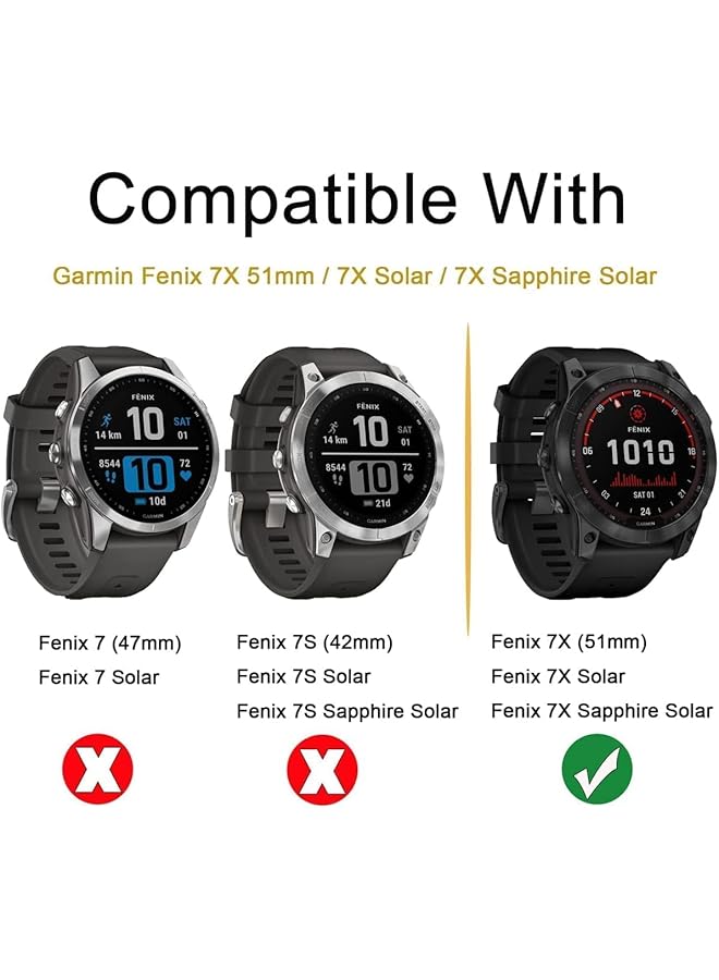 Dado 2 Pack Tempered Glass Screen Protector Compatible With Garmin Fenix 7 Smartwatch Anti Scratch Screen Protector Fenix 7X - Image 2
