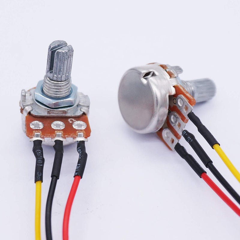 TWTADE 3PCS 10K Ohm Linear Taper Adjustable Rotary Potentiometer Change Resistance WH148 B10K 3 Pin with XH2.54-3P Connector Wire Cable + Black Knob Cover Cap 148-10kBK - Image 4