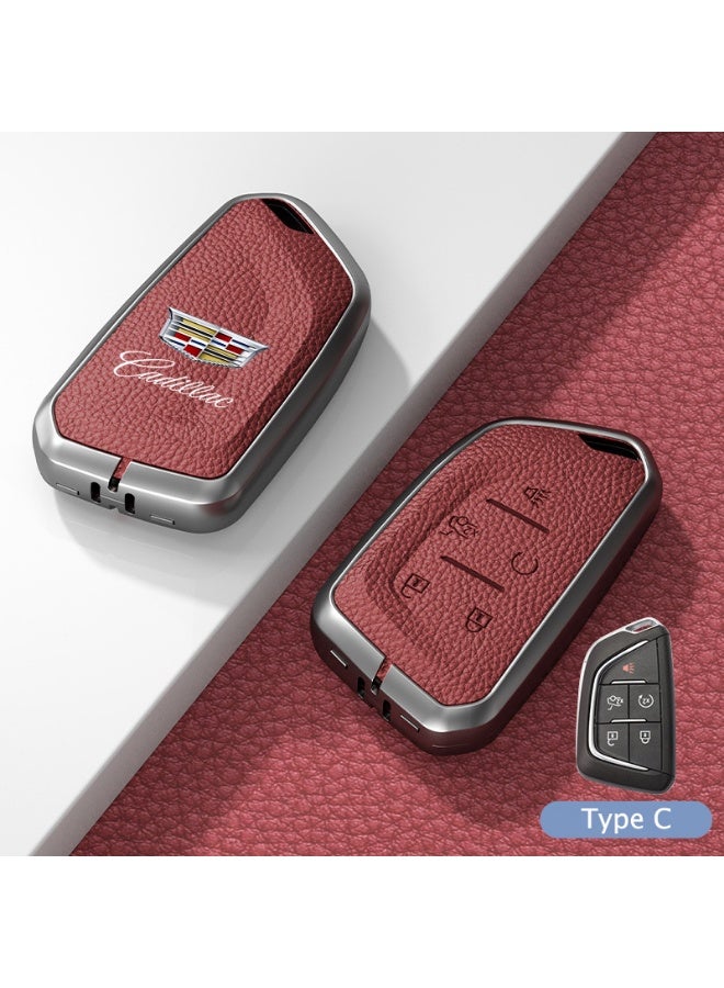 Cadillac Premium leather car key protective case suitable for Cadillac XT5 XT6 XT4 CT5 CT6 ATSL XTS GT4 car key shell case - Image 1