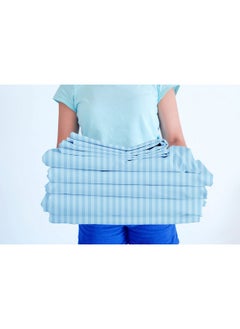 BSB HOME BSB HOME Premium Cotton 220tc Elastic Fitted Bedsheets with 2 Pillow Covers | King Size Bed with All Around Elastic 220 TC Supersoft Striped Pattren Breathable |Size-78 x72+10 inches |Aqua  - Image 4