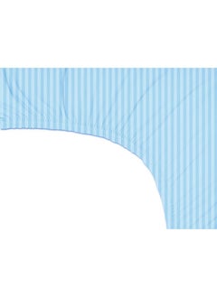 BSB HOME BSB HOME Premium Cotton 220tc Elastic Fitted Bedsheets with 2 Pillow Covers | King Size Bed with All Around Elastic 220 TC Supersoft Striped Pattren Breathable |Size-78 x72+10 inches |Aqua  - Image 2