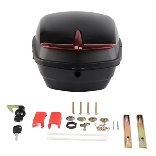 LIANGLIDE Motorcycle Top Box, Motorcycle Trunk, Motorcycle Top Case, Motorcycle Scooter Tail Trunk,Waterproof Impact Large Capacity Universal Motorcycle Rear Top Box (Black) - Image 1
