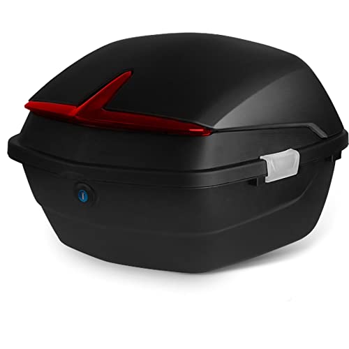 LIANGLIDE Motorcycle Top Box, Motorcycle Trunk, Motorcycle Top Case, Motorcycle Scooter Tail Trunk,Waterproof Impact Large Capacity Universal Motorcycle Rear Top Box (Black) - Image 2