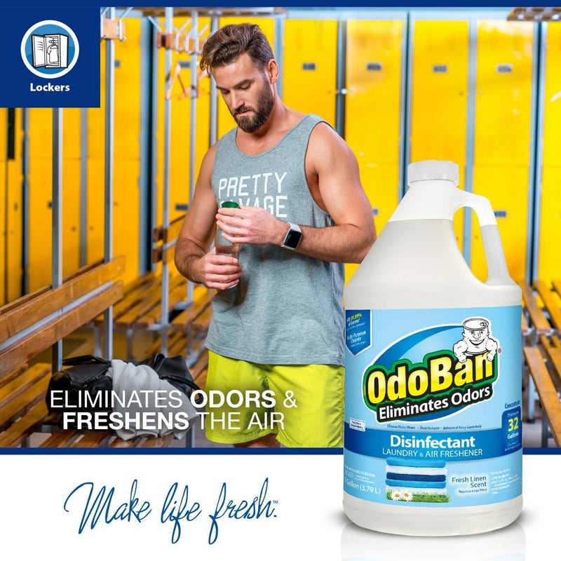 OdoBan Ready-to-Use Disinfectant and Odor Eliminator, Set of 2, 32 oz Spray and 1 Gallon Concentrate, Fresh Linen Scent - Image 4