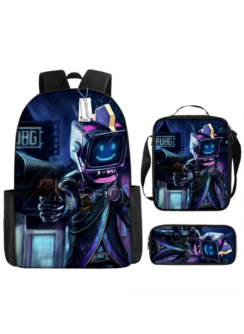 3 Pcs Skibidi Toilet  School Bag Satchel Pencil Case Animated Game Skibidi Toilet Man Gifts For Kids TV Man Toilet Man Titan Man - Image 1