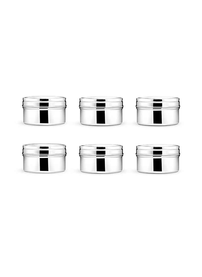 Expresso Expresso Stainless Steel Small/Mini Box Dabba/Container/Storage Box With Transparent Lid, Set of 6 (150 Ml)  - Image 1
